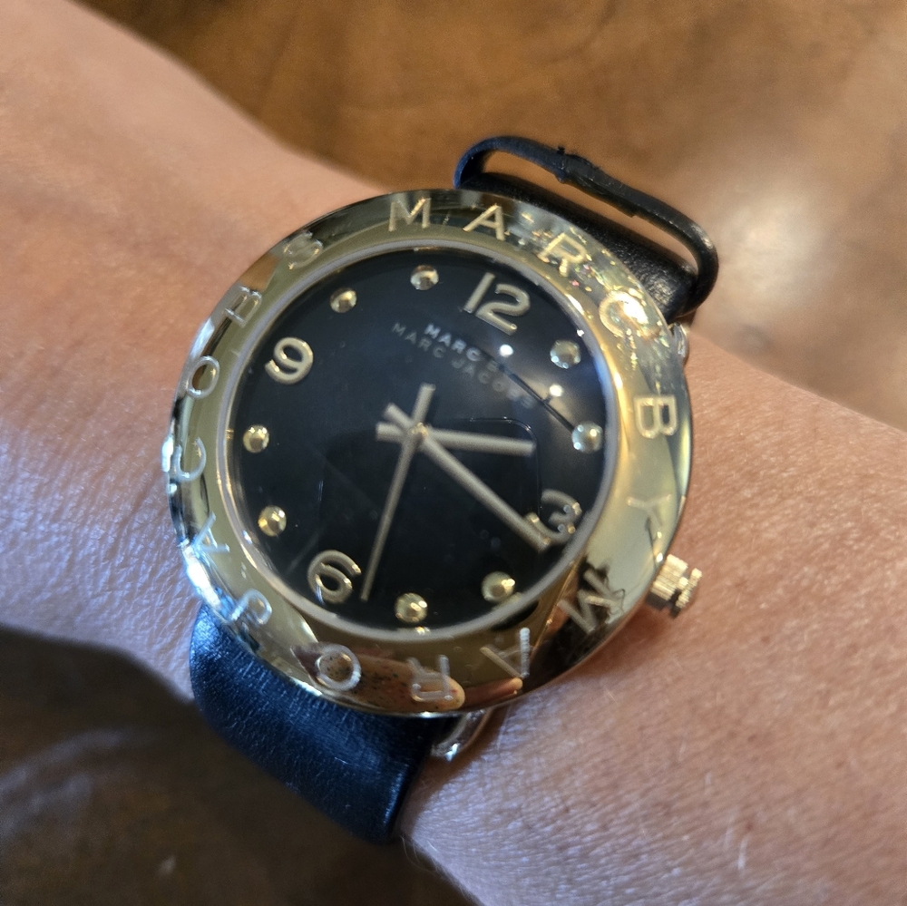 Marc Jacobs Black and Gold Watch